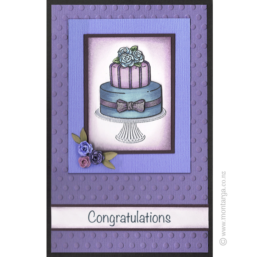 0107 F - Decorated Cake Rubber Stamp