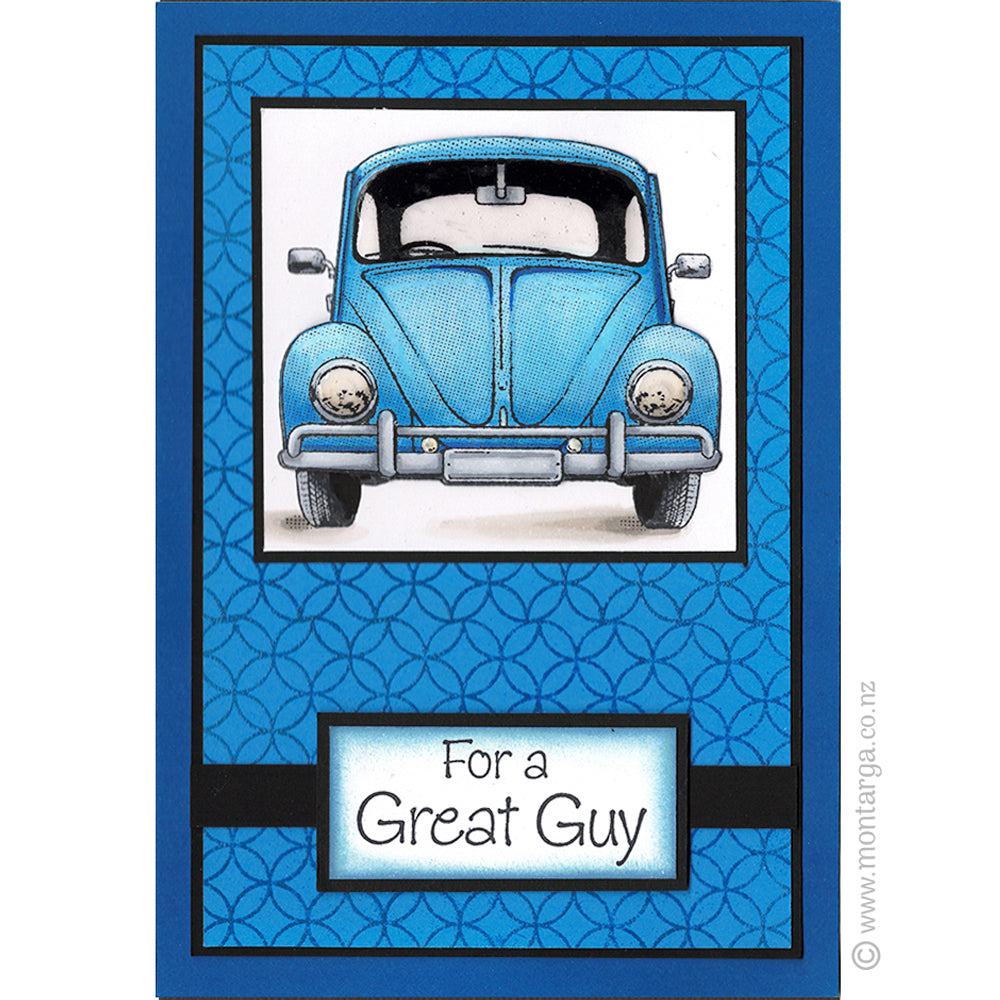 0121 B - For a Great Guy Wording Rubber Stamp