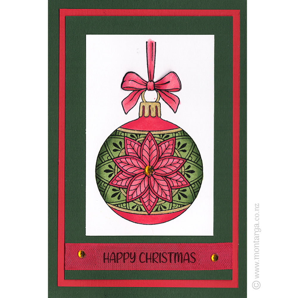 2409 B - Happy Christmas Wording Rubber Stamp