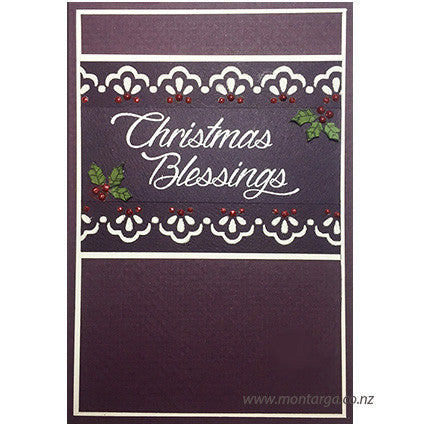 2385 FF - Christmas Blessings Wording Rubber Stamp