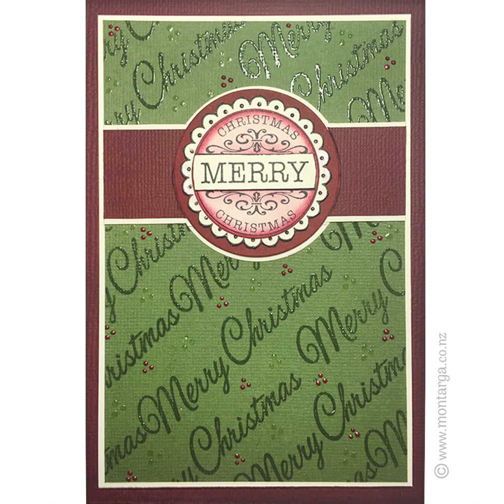 Card Sample - Merry Christmas - Embossed Background