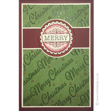 2380 F - Merry Christmas Scallop Border Rubber Stamp