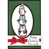 2411 C - Happy Christmas From Us Wording Rubber Stamp