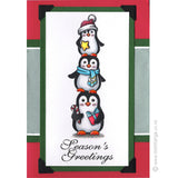 2408 FFF - Christmas Penguins Rubber Stamp