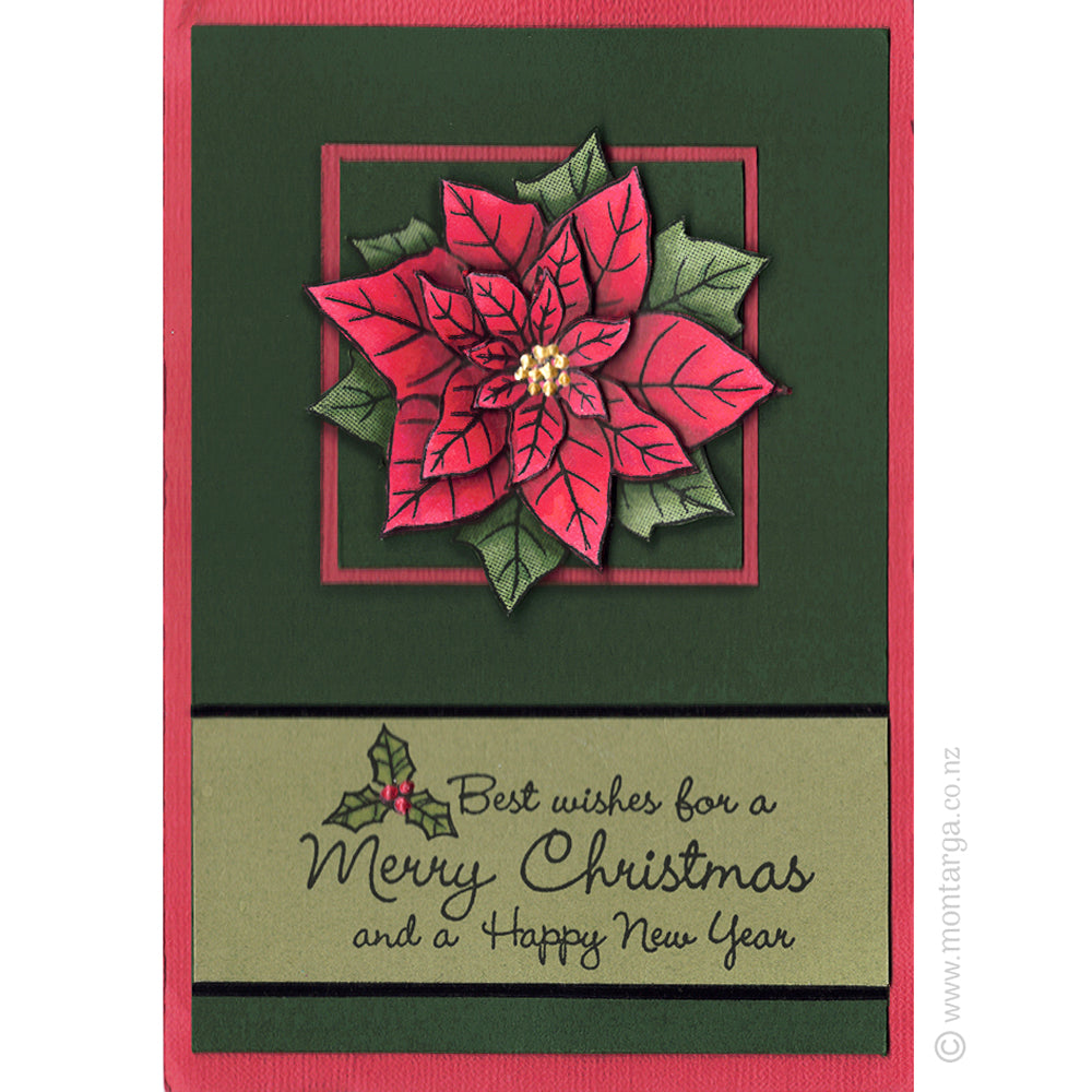 2372 G - Poinsettia Rubber Stamp