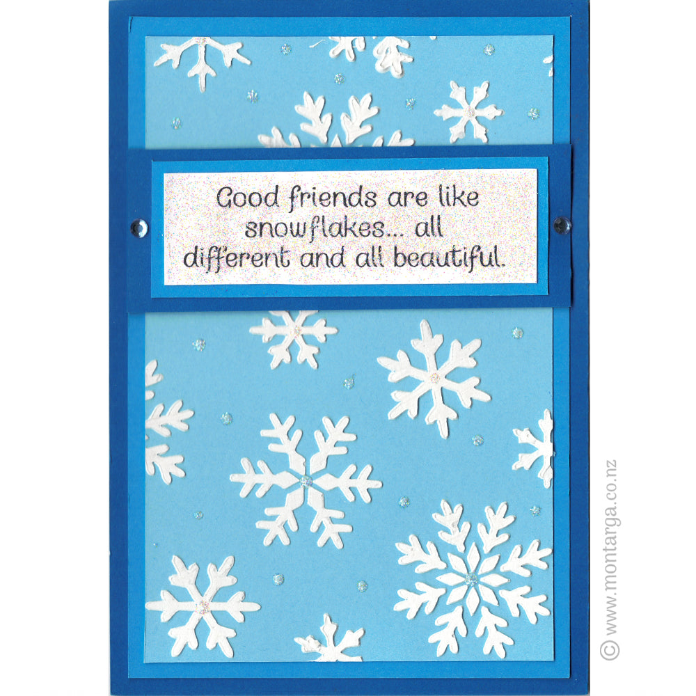 2837 BB - Friends Like Snowflakes Wording Rubber Stamp