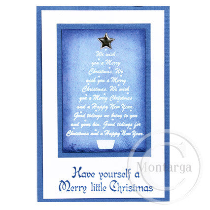 2360 GG - Wording Christmas Tree Rubber Stamp