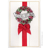 2321 G - Season's Greetings Wreath Rubber Stamp