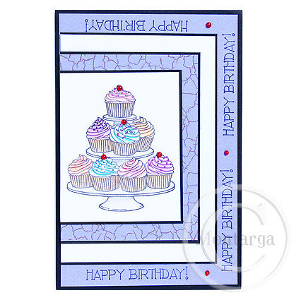 3834 G - Cupcakes Rubber Stamp