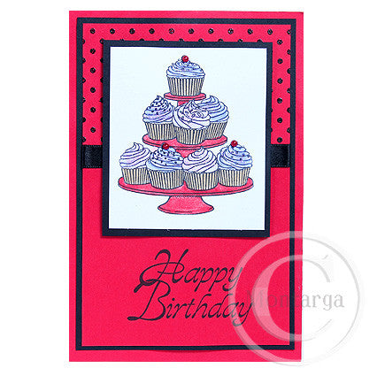 3834 G - Cupcakes Rubber Stamp