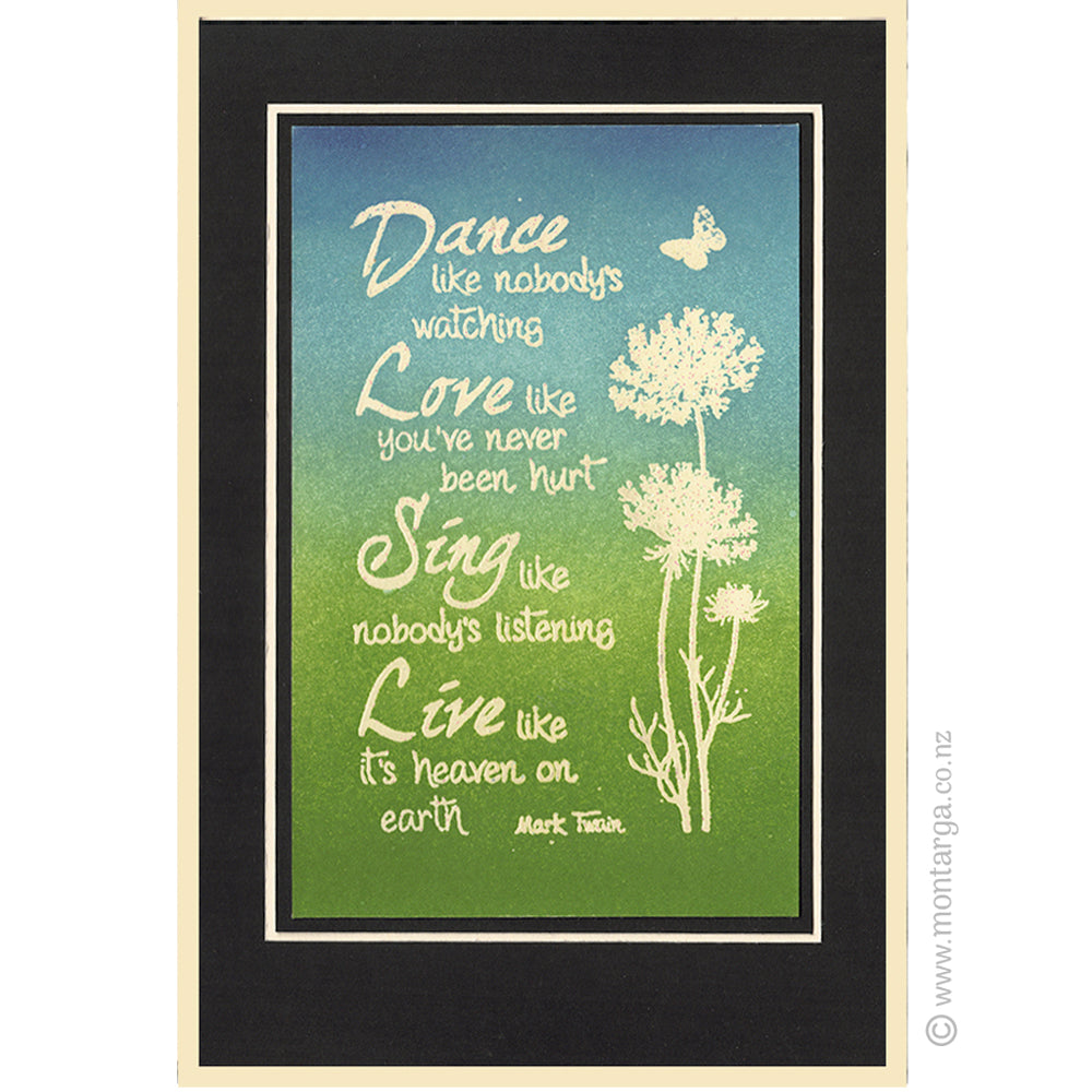 2841 GG - Dance Like Wording Rubber Stamp