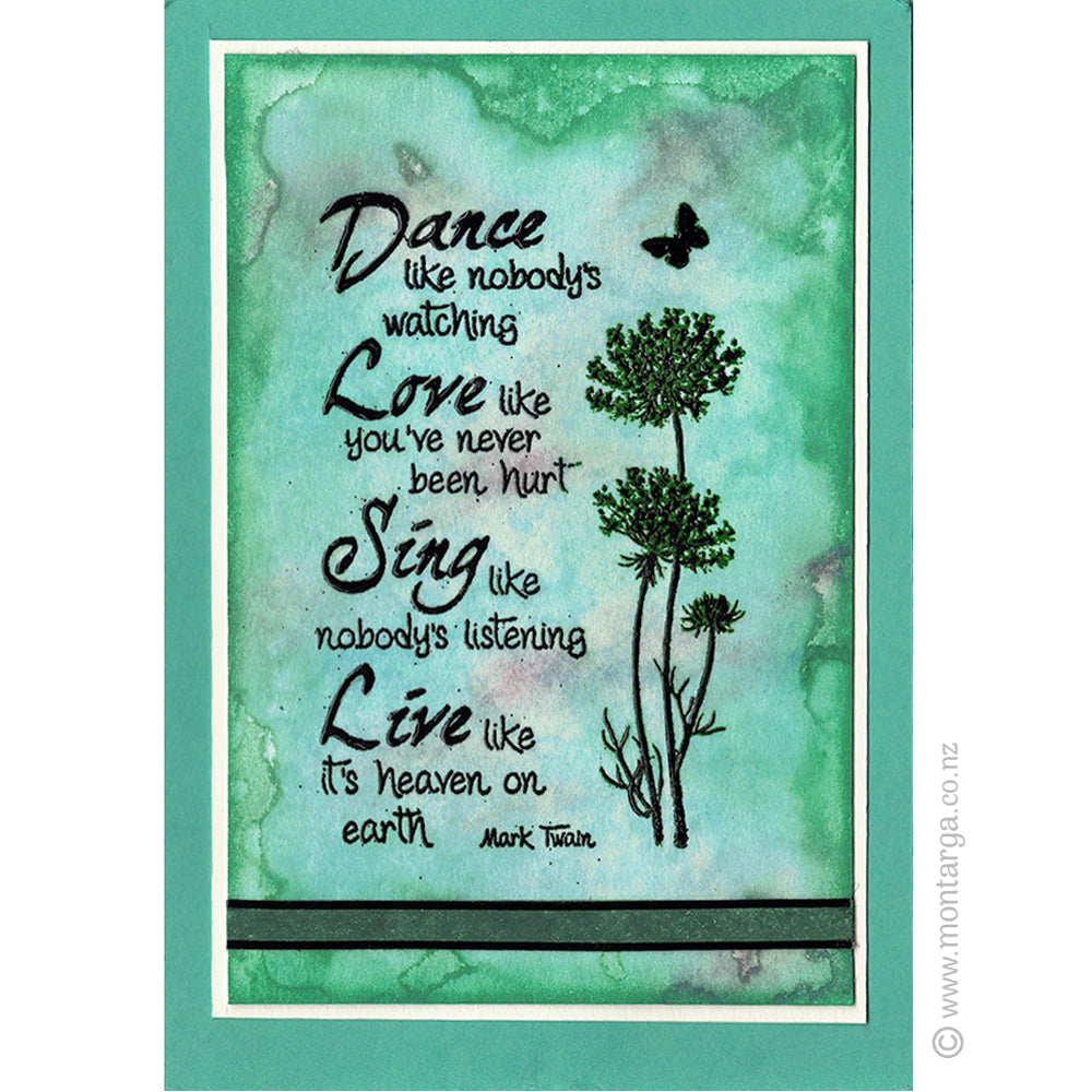 2841 GG - Dance Like Wording Rubber Stamp