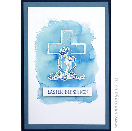 3049 B - Easter Blessings Wording Rubber Stamp