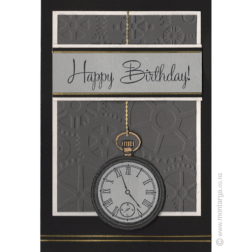 0127 BB - Happy Birthday Wording Rubber Stamp