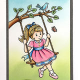 Card Sample - Girl on Swing