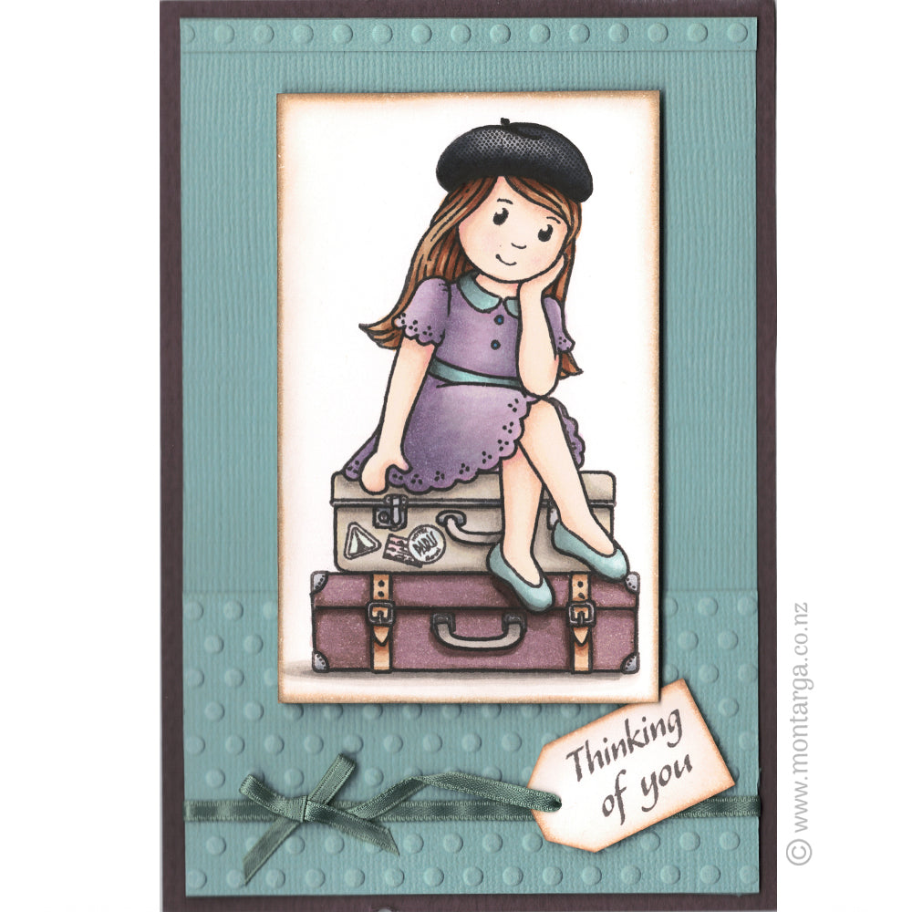 0307 A - Thinking of You Wording Rubber Stamp