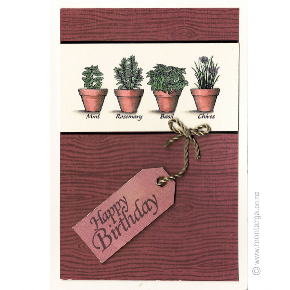 3289 FF - Herbs in Pots Rubber Stamp