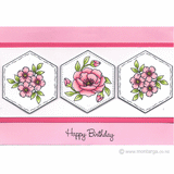 3461 F - Rose Hexagon Rubber Stamp