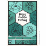 3461 F - Rose Hexagon Rubber Stamp