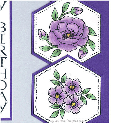 Card Sample - Hexagons - Purple