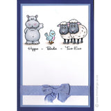 3616 GG - Hippo Birdie Two Ewe Rubber Stamp