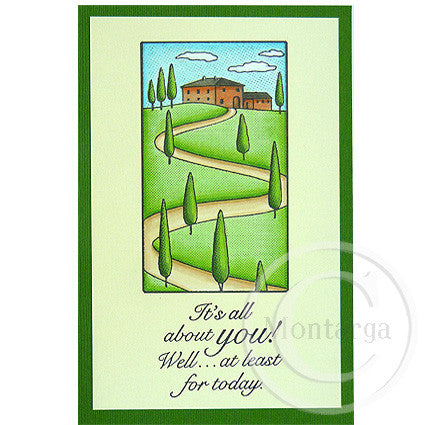 0201 D - All About You  Wording Rubber Stamp