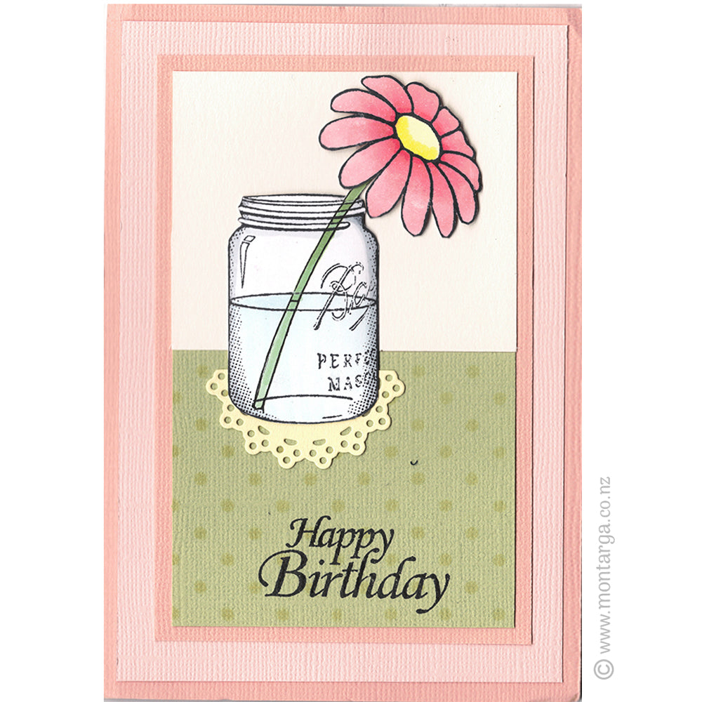 3859 E - Mason Jar Rubber Stamp