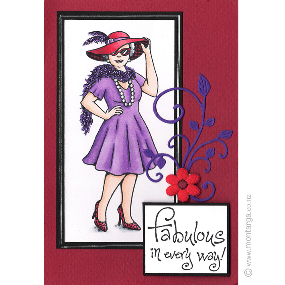 0211 D - Fabulous In Every Way Wording Rubber Stamp