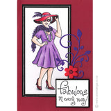 3555 GGG - Red Hat Lady Rubber Stamp