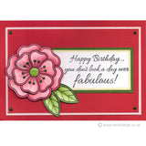 2791 FF - A Day Over Fabulous Wording Rubber Stamp