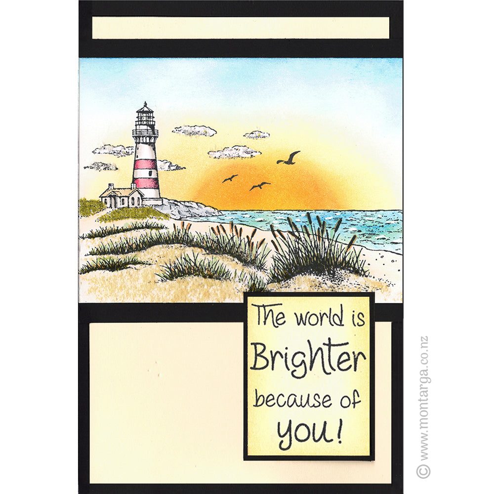 2752 D - Brighter Because of You Wording Rubber Stamp