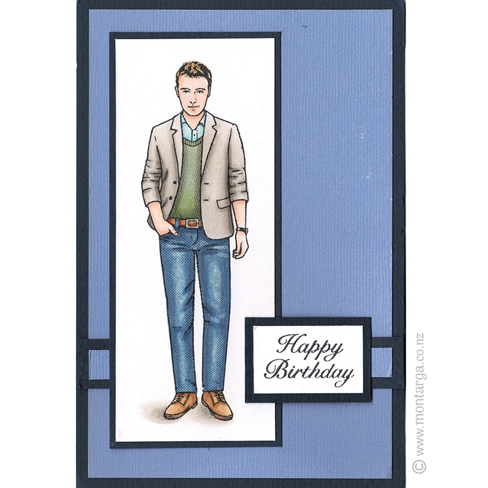 3557 FFF - Modern Guy Rubber Stamp