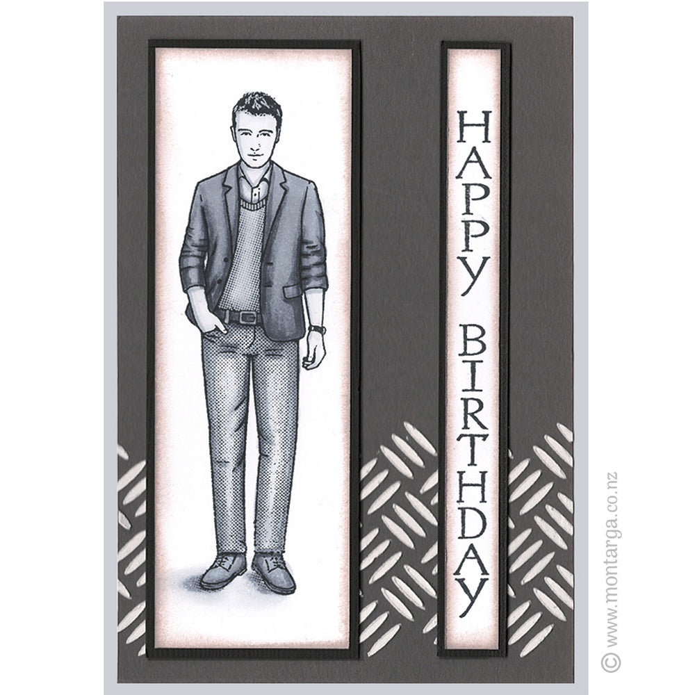 3557 FFF - Modern Guy Rubber Stamp