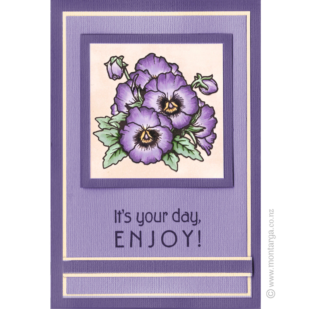 3034 B - It's Your Day Enjoy Wording Rubber Stamp