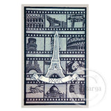 3748 FF or FFF - Eiffel Tower Rubber Stamp