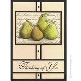 3804 GG - Pears with Script Background Rubber Stamp