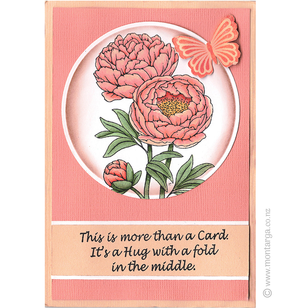 3292 GG - Peony Rose Rubber Stamp