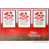 3269 D or G Poppies Silhouette Rubber Stamp