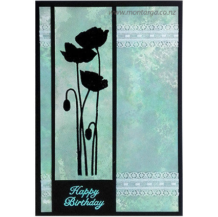 3268 FFF - Poppies silhouette Rubber Stamp