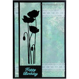 3268 FFF - Poppies silhouette Rubber Stamp