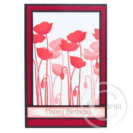 3268 FFF - Poppies silhouette Rubber Stamp