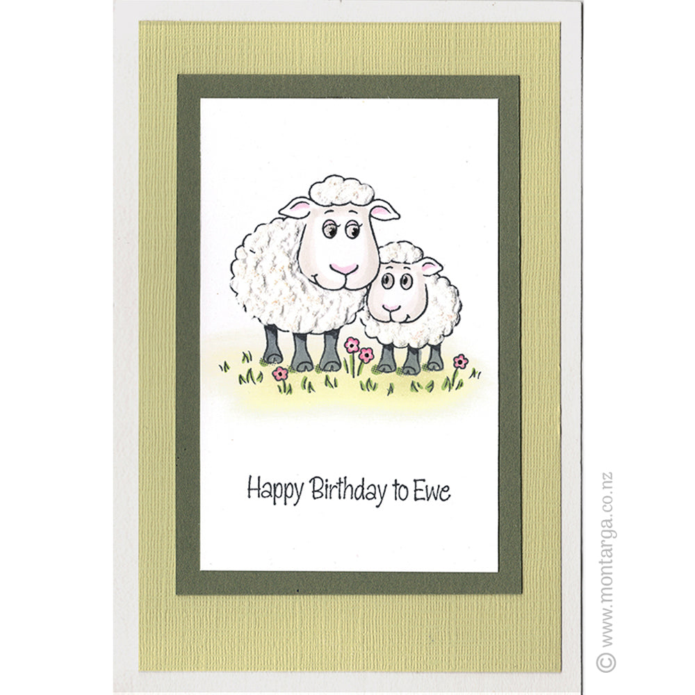 2790 B - Happy Birthday to Ewe Wording Rubber Stamp