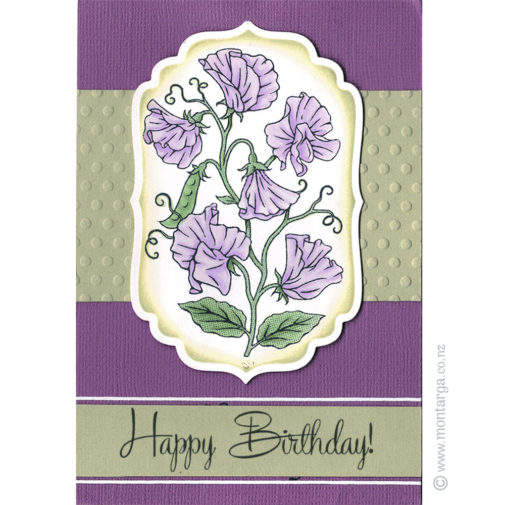 0127 BB - Happy Birthday Wording Rubber Stamp