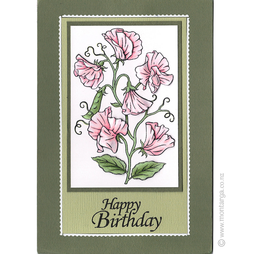 3293 GG - Sweet Peas Rubber Stamp