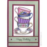 3860 GG - Teacups Rubber Stamp