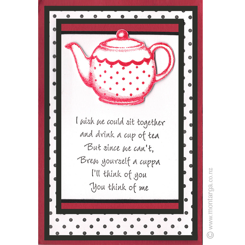 3843 F - Cup of Tea Saying Rubber Stamp