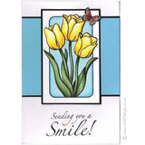 3295 GG - Tulips in Frame Rubber Stamp