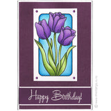 0127 BB - Happy Birthday Wording Rubber Stamp