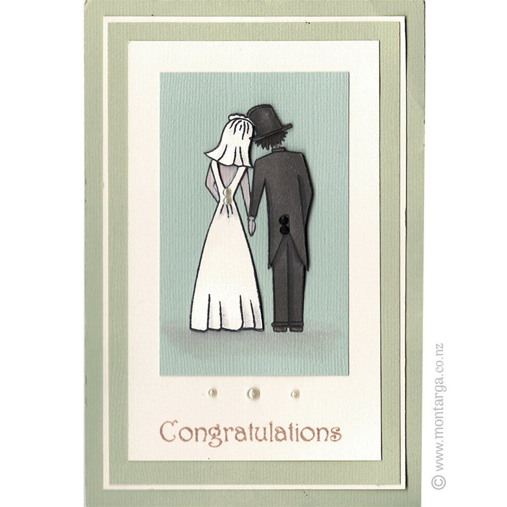 3019 FF - Wedding Couple Rubber Stamp