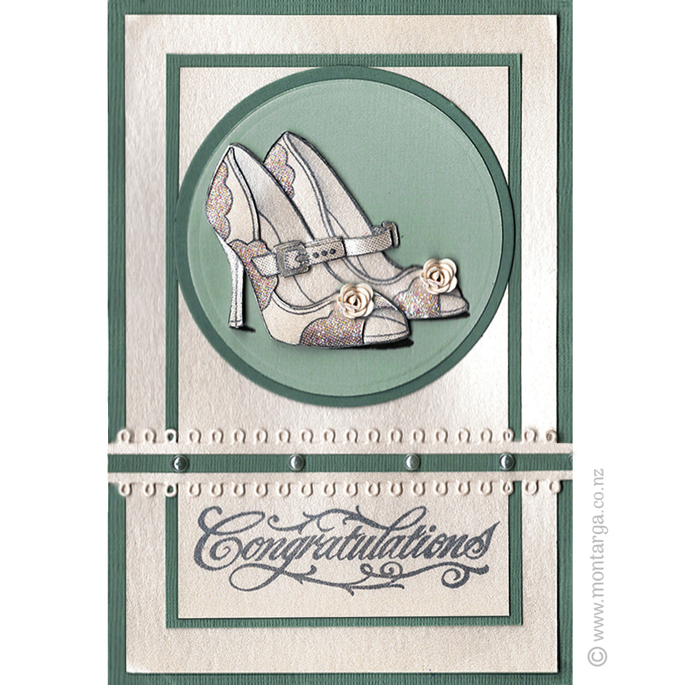 3857 F - High Heel Shoes Rubber Stamp